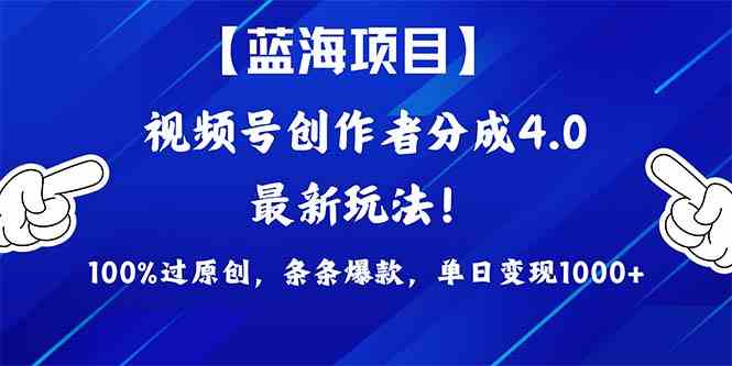 （9777期）2024蓝海项目视频号，最新方法， 100%过原创，条条爆款，单日变现1K+，…-网创汇
