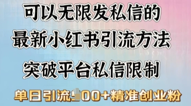 最新“摆烂式”引流打法，小红书私信引流，单天引流100+-网创汇