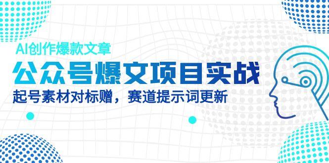 公众号爆文项目实战，AI创作爆款文章，起号素材对标赠(附赛道AI提示词-网创汇