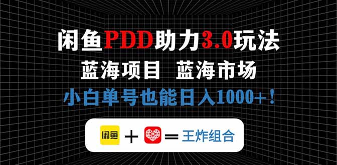 闲鱼卖拼多多助力项目，蓝海市场新手也能单号日入1000+-网创汇