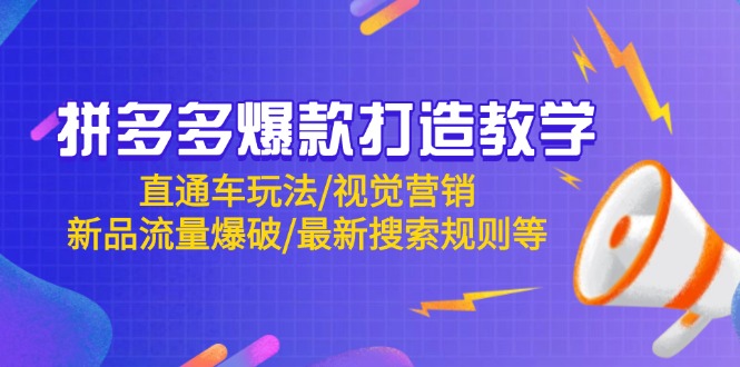 拼多多爆款打造教学：直通车玩法/视觉营销/新品流量爆破/最新搜索规则等-网创汇