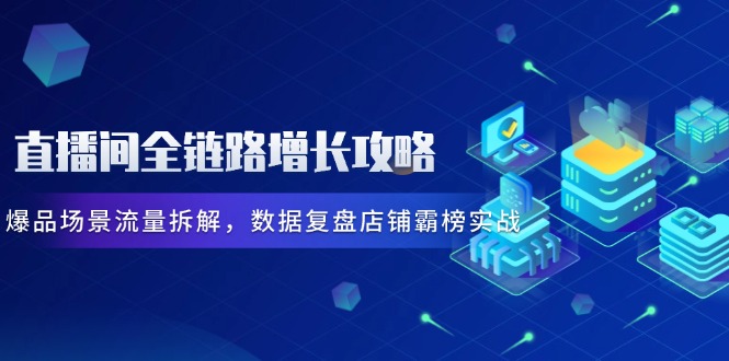 直播间全链路增长攻略，爆品场景流量拆解，数据复盘店铺霸榜实战-网创汇