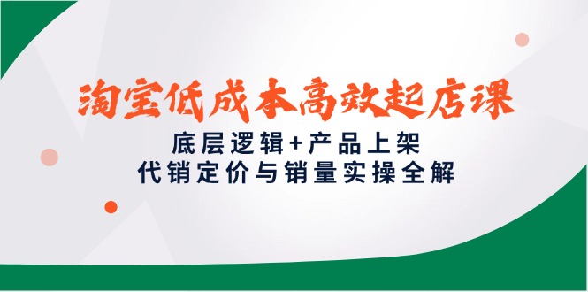 淘宝低成本高效起店课，底层逻辑+产品上架，代销定价与销量实操全解-网创汇