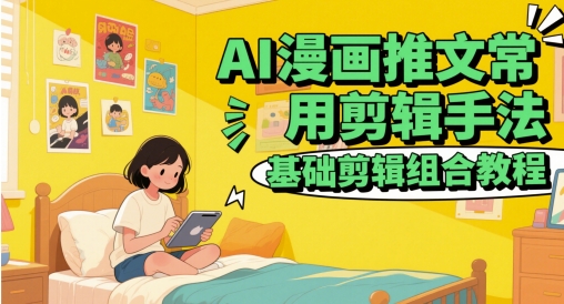 AI漫画推文常用剪辑手法，基础剪辑组合教程-网创汇