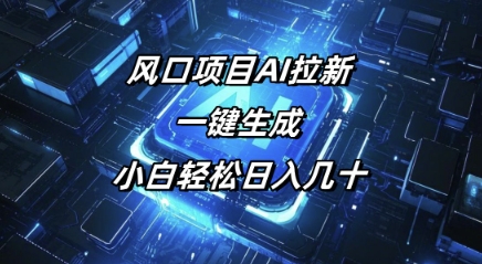 风口项目AI拉新，一键生成，小白轻松日入几十-网创汇
