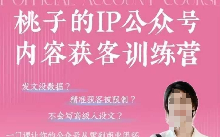 桃子IP公众号内容获客训练营(第3期)，一门让你公众号从0到商业闭环的课程-网创汇