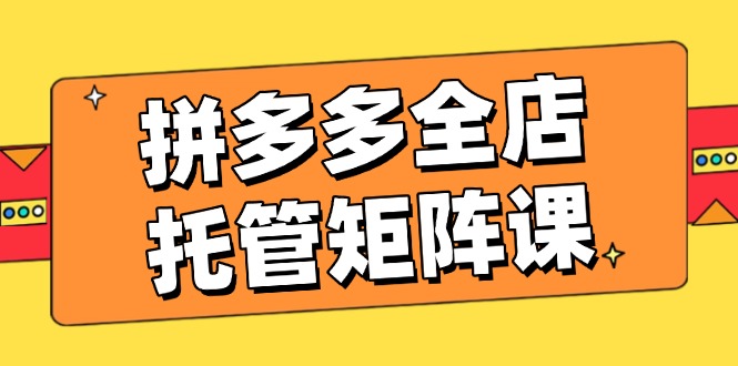 （14328期）拼多多全店托管矩阵课，盈利动销玩法，高效计划设置，提升店铺效益-网创汇