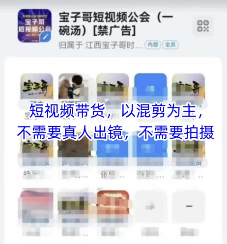 宝子哥头部团队短视频带货，以混剪为主，不需要真人出镜，不需要拍摄-网创汇