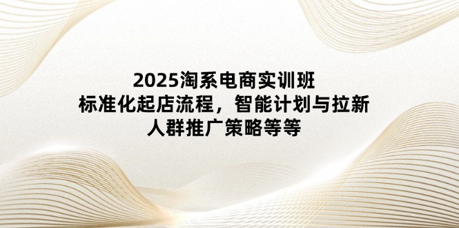 2025淘系电商实训班：标准化起店流程，智能计划与拉新，人群推广策略等等-网创汇