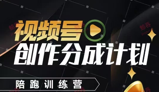 视频号创作分成计划陪跑训练营，手把手教会你如何制作视频，细水长流型项目-网创汇