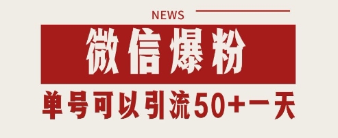 微信爆粉，私域暴力引流打法日引千粉 单号日进50+【揭秘】-网创汇