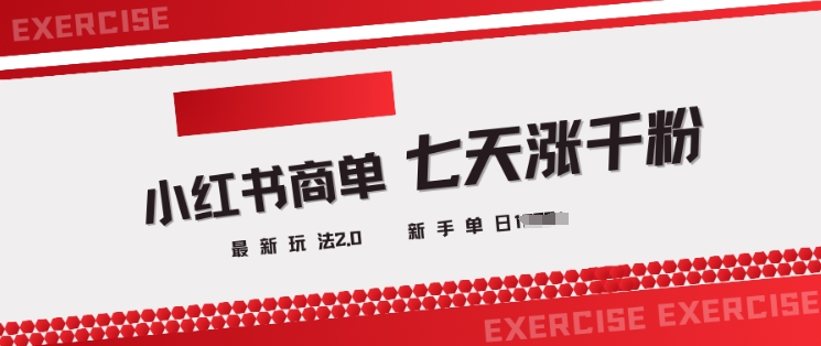 小红书商单2.0最新玩法，3天涨千粉单日变现多张-网创汇