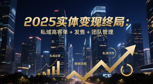 2025实体变现终局：私域高客单+发售+团队管理-网创汇