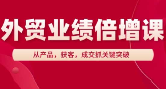 外贸业绩倍增课，从产品，获客，成交抓关键突破-网创汇
