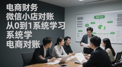 电商财务微信小店对账，从0到1系统学习电商对账-网创汇
