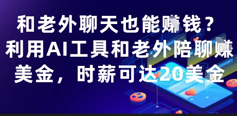 和老外聊天也能挣钱？利用AI工具和老外陪聊挣美金，时薪可达20刀-网创汇