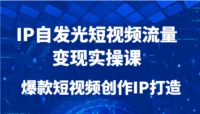IP自发光短视频流量变现实操课，爆款短视频创作IP打造-网创汇