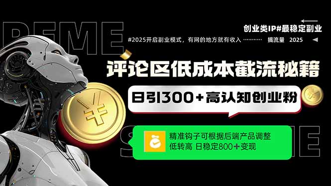 评论区低成本引流秘籍，精准钩子直击用户，单账号日增300+创业粉，日稳…-网创汇