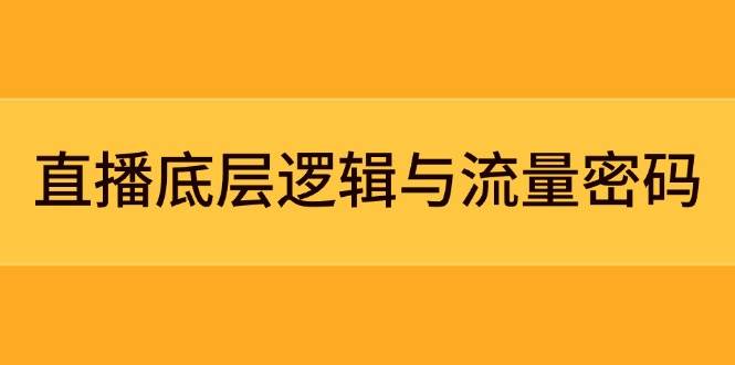 直播底层逻辑与流量密码：定位模型+案例拆解，急速流承接与数据优化全攻略-网创汇